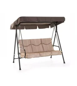 Outlet Dondolo da giardino 3 posti "gran madagascar" con funzione letto, colore marrone - 182x120x160 cm Mobili Da Giardino E Accessori