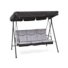 Mobili Da Giardino E Accessori- Dondolo da giardino 3 posti "gran madagascar" con funzione letto, colore antracite - 182x120x161 cm