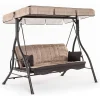 Mobili Da Giardino E Accessori- Dondolo "zanzibar" tre posti con struttura in metallo di colore beige.