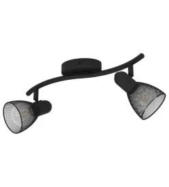 Eglo Illuminazione Per Interno|Doppio faretto "carovigno" nero, 2x40w