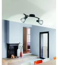 Eglo Illuminazione Per Interno|Doppio faretto "carovigno" nero, 2x40w