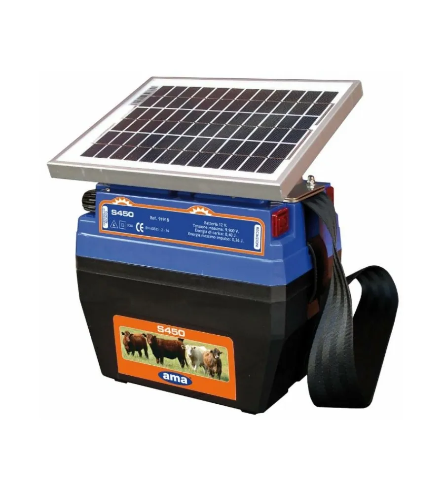 Ama Recinzione X Animali|Elettrificatore per recinto con pannello solare "s450" 12v
