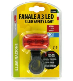Bici-Lampa Fanale rosso posteriore 3 leds bici  92042