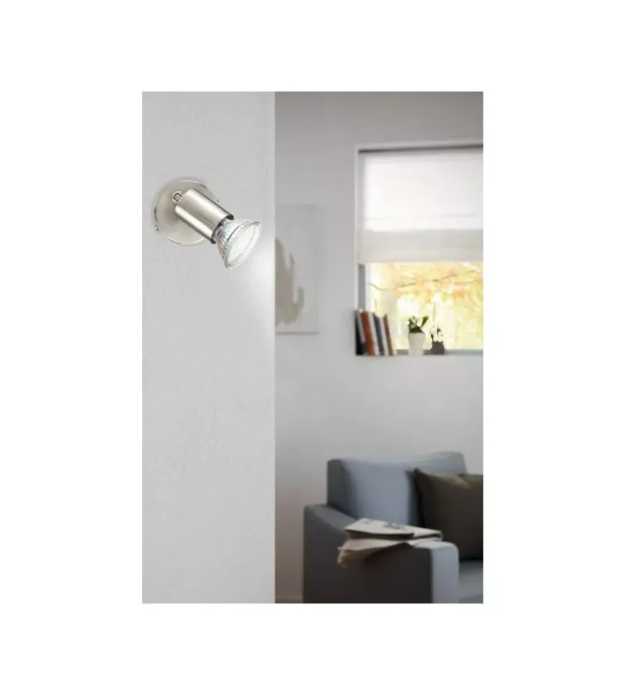 Eglo Illuminazione Per Interno|Faretto a parete da interno "buzz led" grigio 3000k