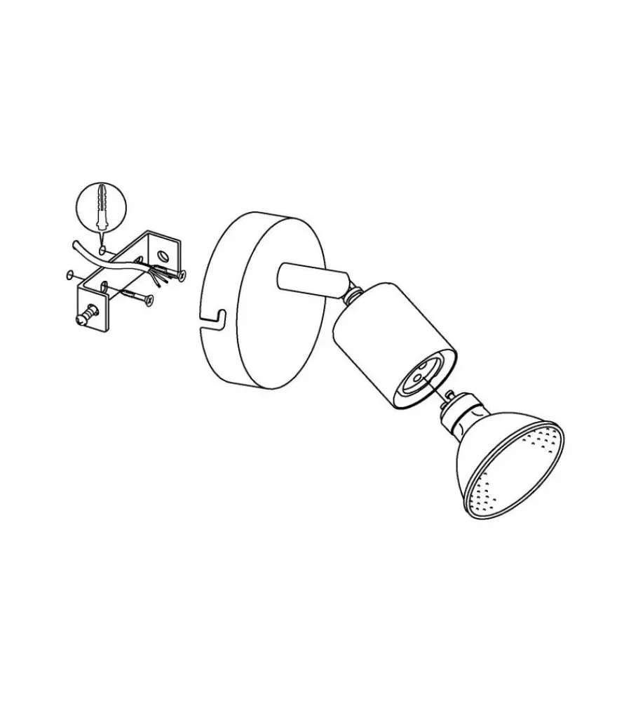 Eglo Illuminazione Per Interno|Faretto a parete da interno "buzz led" grigio 3000k