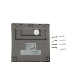 Illuminazione Per Esterno|Faretto led segnapasso a plafone da esterno quadrato vtac grigio 4000k