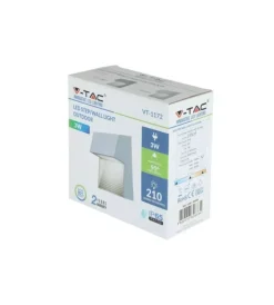 Illuminazione Per Esterno|Faretto led segnapasso a plafone da esterno quadrato vtac grigio 4000k