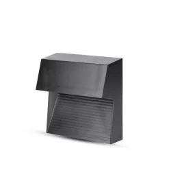 Illuminazione Per Esterno|Faretto led segnapasso a plafone da esterno quadrato vtac nero 4000k