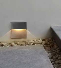 Illuminazione Per Esterno|Faretto led segnapasso a plafone da esterno quadrato vtac nero 4000k