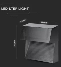 Illuminazione Per Esterno|Faretto led segnapasso a plafone da esterno quadrato vtac nero 4000k