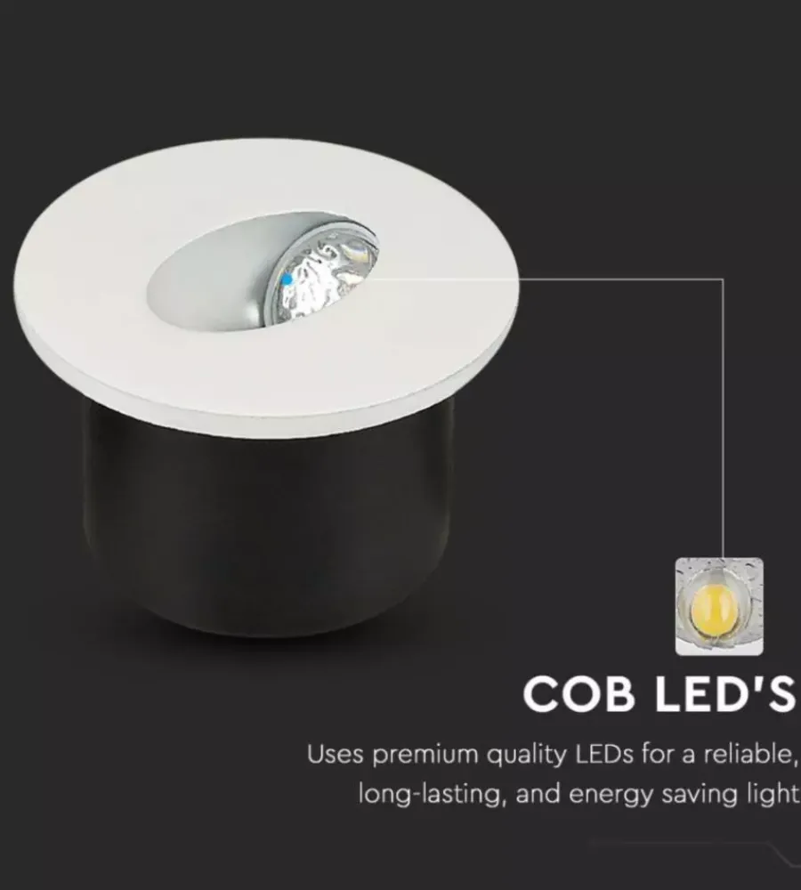 Outlet Faretto led segnapasso ad incasso da esterno rotondo vtac bianco 3000k Illuminazione Per Esterno