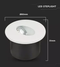 Outlet Faretto led segnapasso ad incasso da esterno rotondo vtac bianco 3000k Illuminazione Per Esterno