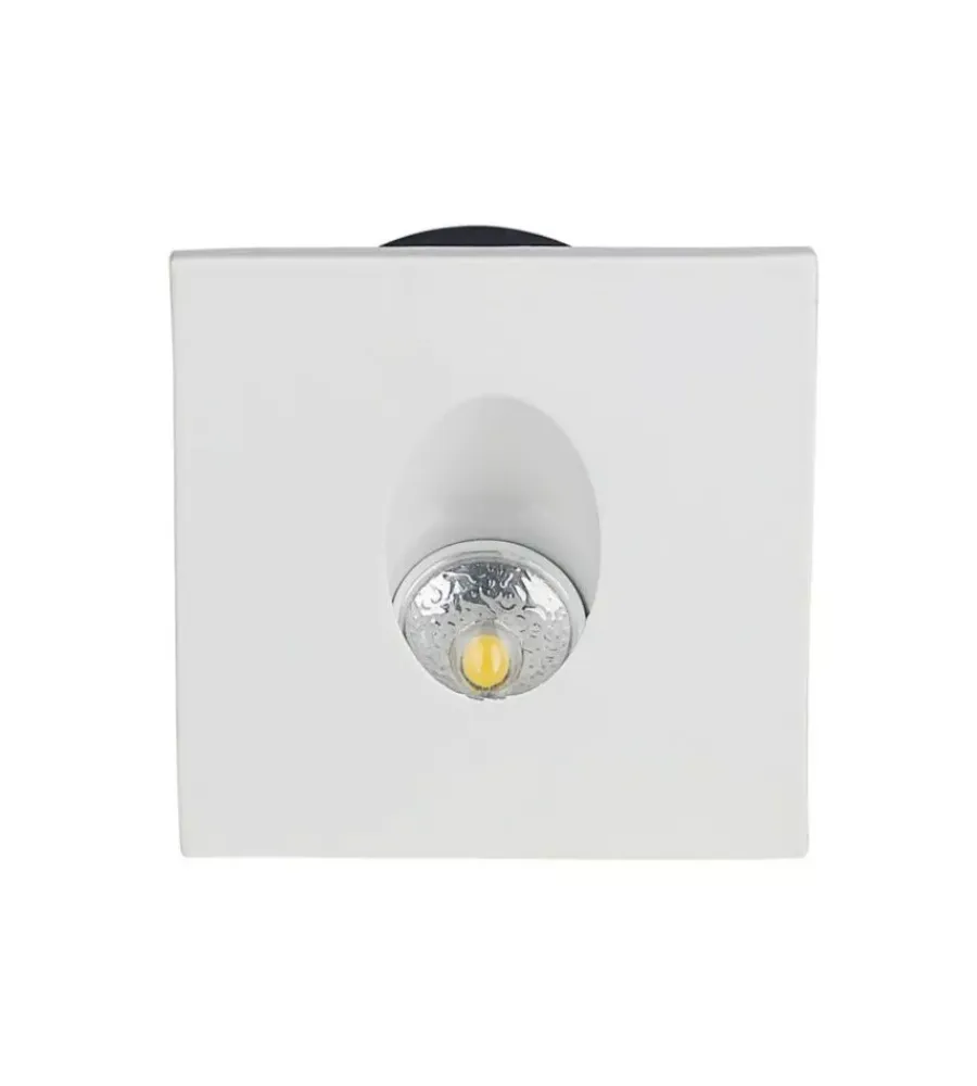 Illuminazione Per Esterno- Faretto led segnapasso ad incasso da esterno quadrato vtac bianco 3000k