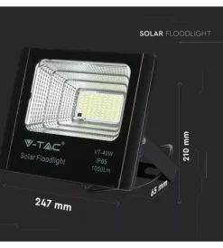 Illuminazione Per Esterno|Faro led con pannello solare e telecomando 6000k, 16w