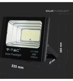 Illuminazione Per Esterno|Faro led con pannello solare e telecomando 6000k, 35w