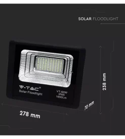 Clearance Faro led con telecomando e pannello solare 4000k, 20w Illuminazione Per Esterno