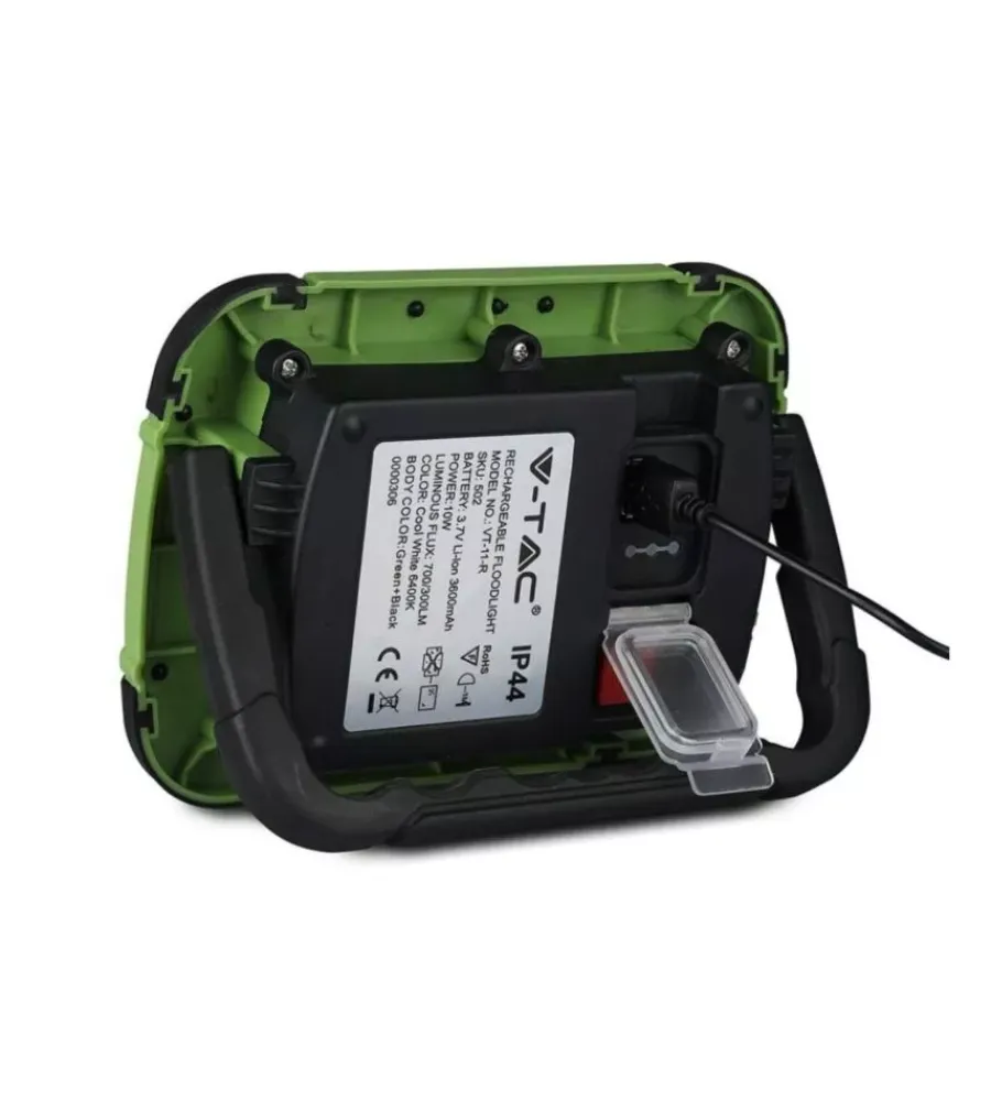 Illuminazione Per Esterno|Faro led ricaricabile vtac con sos flash verde 6400k 20w