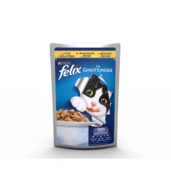 Purina Alimenti Umido Gatto|Felix le ghiottonerie, alimento umido per gatto con pollo in gelatina.