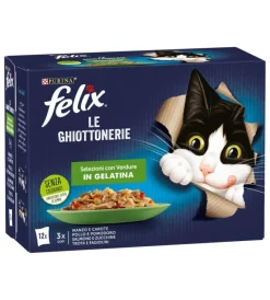 Hot Felix le ghiottonerie verdure, 12x85 gr Alimenti Umido Gatto