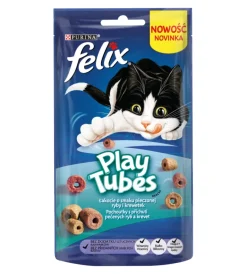Stick- Felix playtubes con pesci e gamberetti alimento per gatti - 50 grammi.
