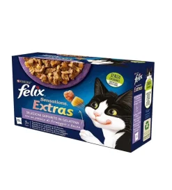Purina Alimenti Umido Gatto|Felix sensations extras saporite, 12x85 gr
