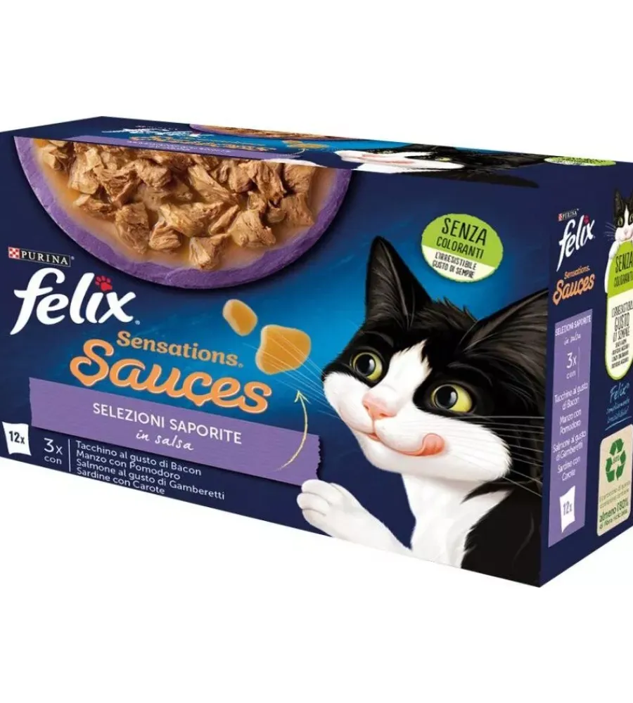 Alimenti Umido Gatto-Purina Felix sensations sauces saporite, 12x85 gr