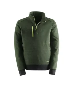 Maglie E Felpe|Maglie E Felpe-Kapriol Felpa da lavoro "slick" con mezza zip verde tg m