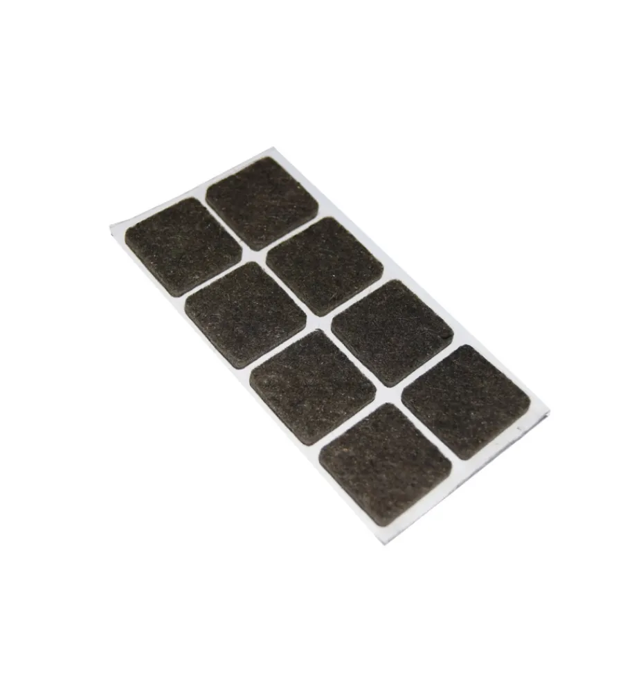 Accessori- Feltrini adesivi quadrati - 25 x 25 mm. - marrone - 8 pz.