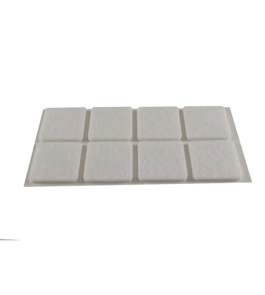 Accessori- Feltrini adesivi quadrati - 25x25 mm. - bianco - 8 pz.