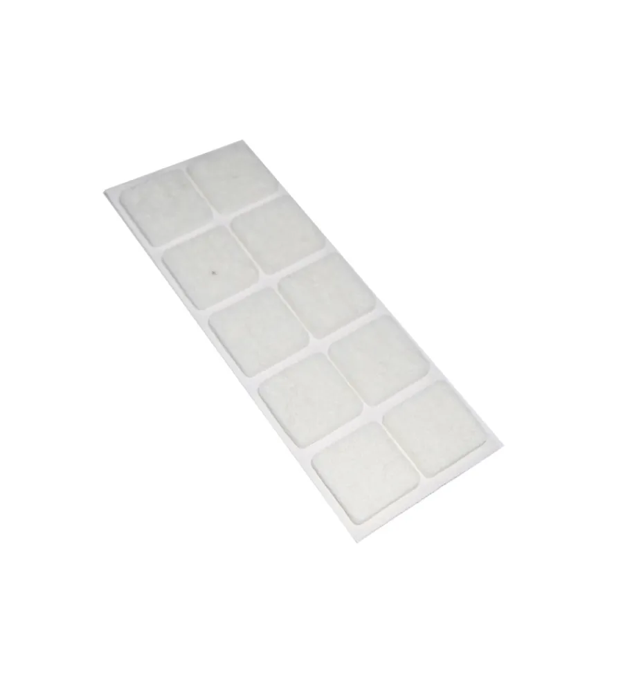 Accessori- Feltrini adesivi quadrati 20 x 20 mm. - bianco - 10 pz.