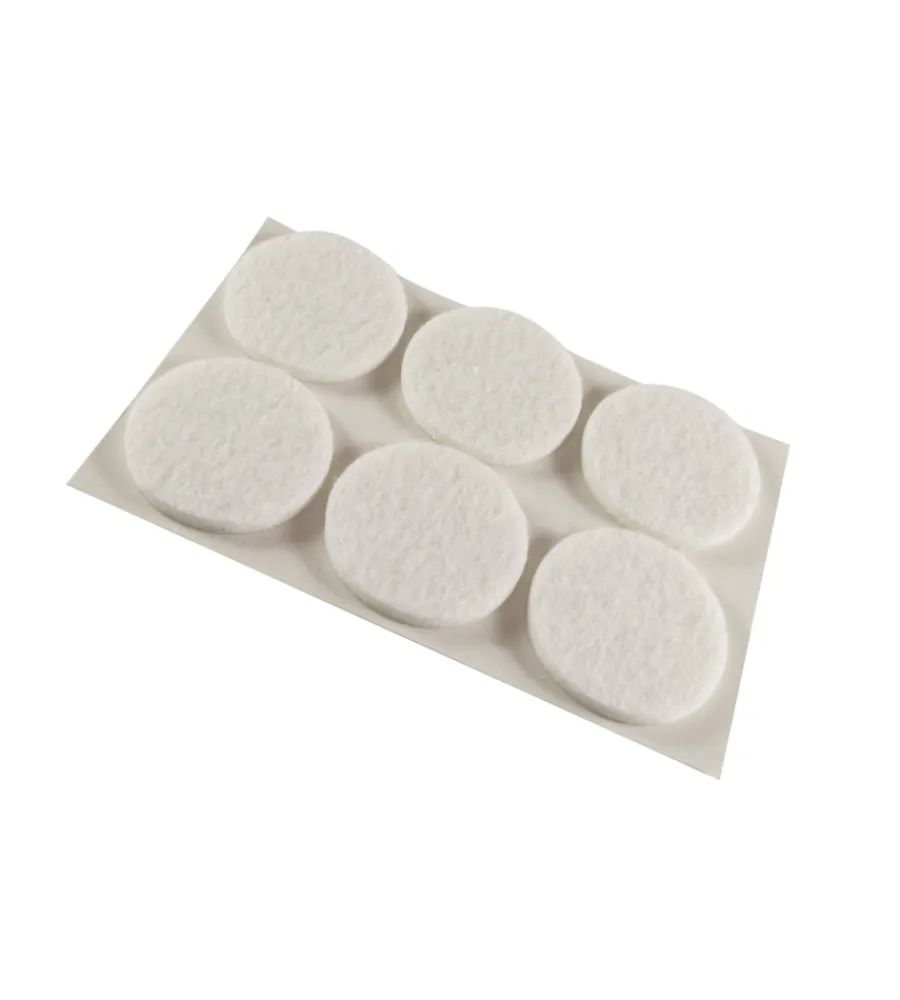 Accessori- Feltrini adesivi tondi ø 28 mm. - bianco - 6 pz.