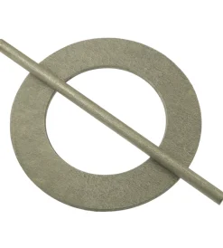 Fermaglio cerchio raccoglitenda in legno cm 17  - colore argento. Tessile D'Arredo