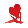 Outlet Fermalibro in acciaio "mon amour" rosso. Decorazione Ambienti