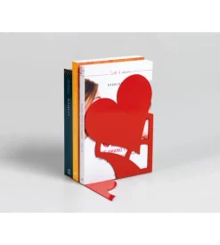 Outlet Fermalibro in acciaio "mon amour" rosso. Decorazione Ambienti