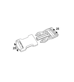 Hot Fibbia a scatto in nylon nero per cinghie da 25 mm. Sistemi Di Fissaggio