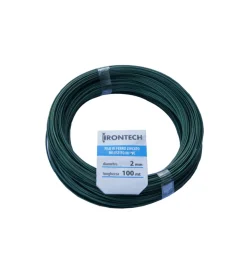 Online Filo di ferro zincato rivestito pvc verde ø 2,0 mm. 100 mt. Ferramenta Per Esterno