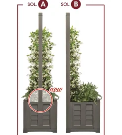 Coltivazione E Cura-Bama Fioriera con spalliera - grigliato color ferro battuto 80x42,5x150 cm -
