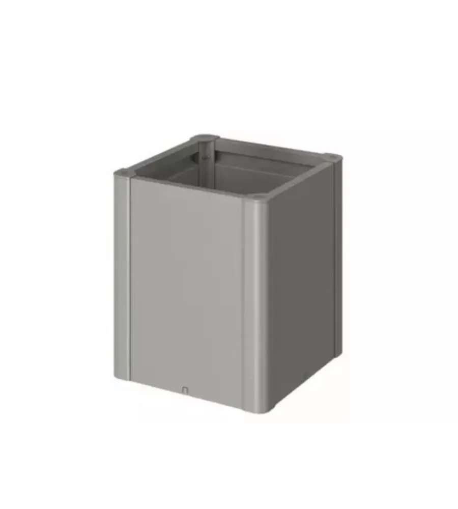 Coltivazione E Cura-Biohort Fioriera da esterno "belvedere midi 50" in acciaio zincato grigio quarzo metallizzato 53x53x61 cm