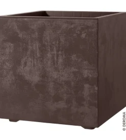 Coltivazione E Cura|Fioriera da esterno deroma "millenium" forma cubica in resina colore marrone, 39x39x39 cm