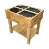 Coltivazione E Cura|Fioriera per orto da esterno con supporto in legno di pino 80x60x80h cm