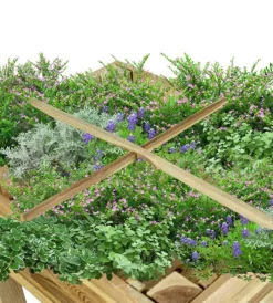 Coltivazione E Cura|Fioriera per orto da esterno con supporto in legno di pino 80x60x80h cm