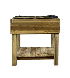 Coltivazione E Cura|Fioriera per orto da esterno con supporto in legno di pino 80x60x80h cm