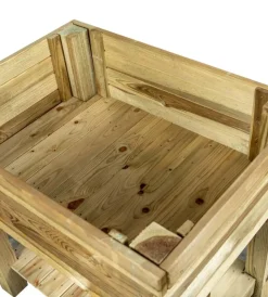 Coltivazione E Cura|Fioriera per orto da esterno con supporto in legno di pino 80x60x80h cm