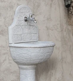 Kam Fontane, Decorazioni E Pavimentazioni|Fontana da giardino a muro "varo" anticato grigio 50x37x122 cm