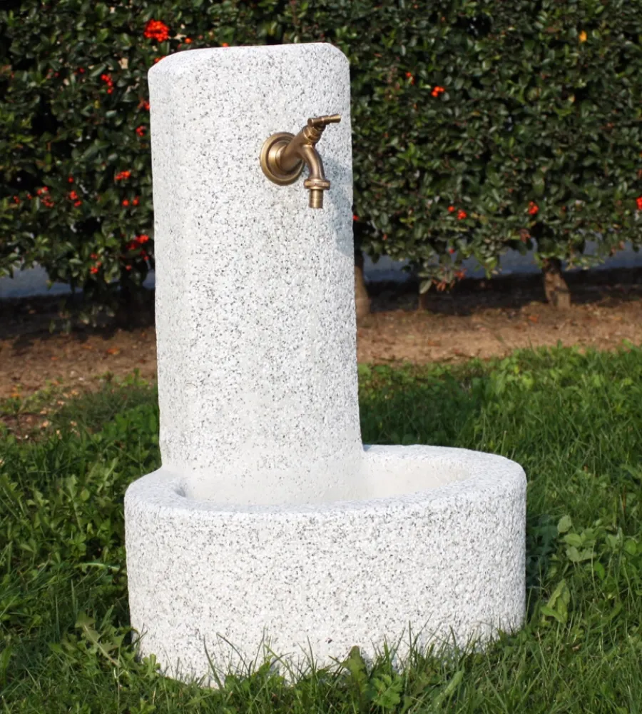 Fontane, Decorazioni E Pavimentazioni-Kam Fontana da giardino vedovella "biella" sabbiato bianco/nero, 47x37x69 cm -