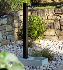 Fontane, Decorazioni E Pavimentazioni-Kam Fontana da giardino vedovella "belfast" in alluminio colore nero, 9,5x11x82 cm