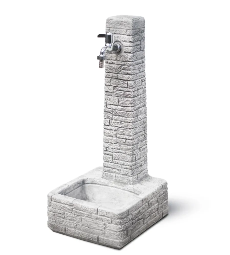 New Fontana da giardino vedovella "clanezzo" anticato grigio, 28x31x66 cm - Fontane, Decorazioni E Pavimentazioni