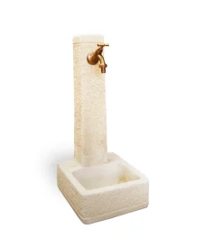 Fontane, Decorazioni E Pavimentazioni- Fontana vedovella anticata "vicenza" colore nocciola -  31x28x65.5 cm