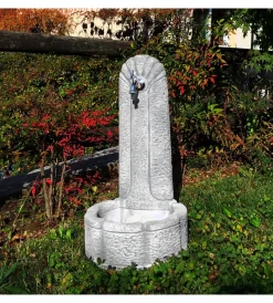 Fontane, Decorazioni E Pavimentazioni|Fontana vedovella anticata "matera" colore grigio -  40x40x77cm