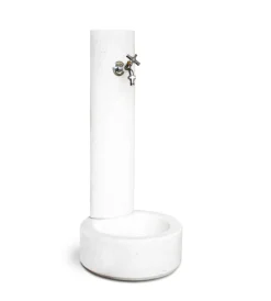 Online Fontana vedovella levigata "brescia" colore bianco - 40x40x83 cm Fontane, Decorazioni E Pavimentazioni